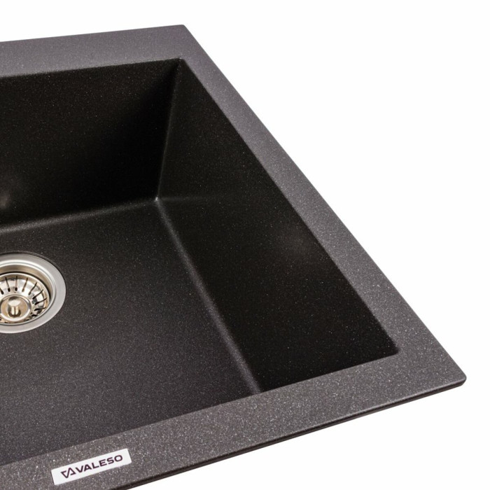 Valeso Galax 5050 morion - 50 cm square quartz kitchen sink