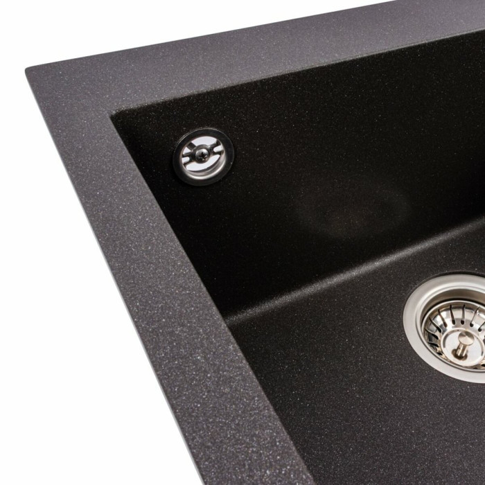 Valeso Galax 5050 morion - 50 cm square quartz kitchen sink