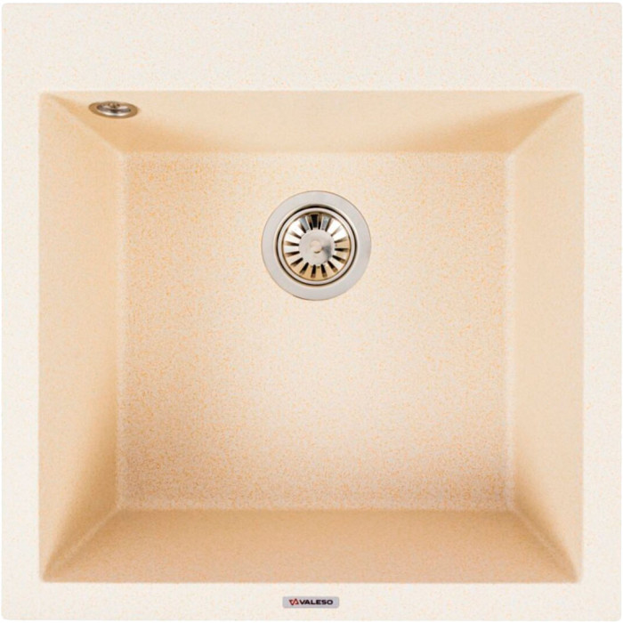 Valeso Galax 5050 Sand — 50 cm composite inset kitchen sink with 11 cm drain opening