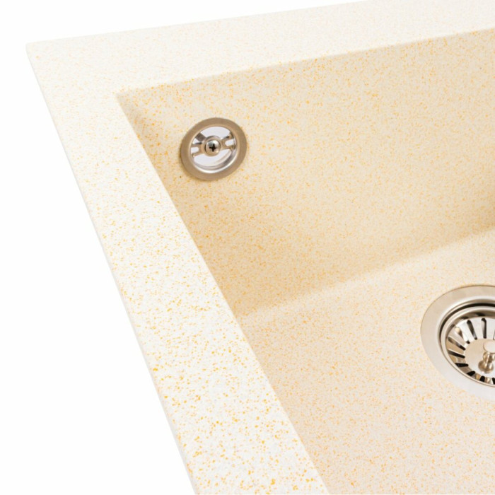 Valeso Galax 5050 Sand — 50 cm composite inset kitchen sink with 11 cm drain opening