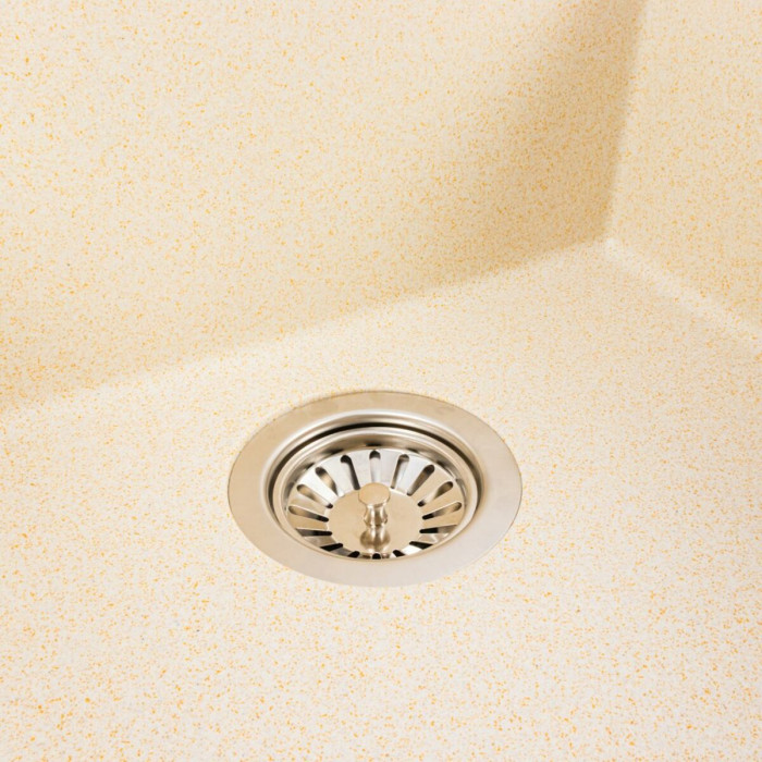 Valeso Galax 5050 Sand — 50 cm composite inset kitchen sink with 11 cm drain opening