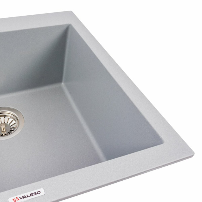 Valeso Galax 5050 Grey Metallic — 50 cm inset quartz sink for kitchen