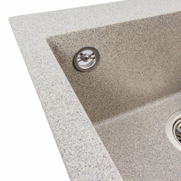 Valeso Galax 5050 Grey — 50 cm deep quartz kitchen sink