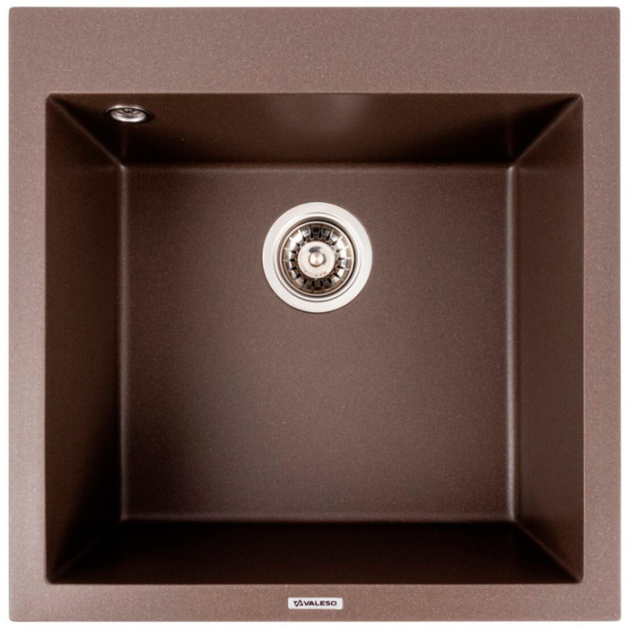 Valeso Galax 5050 dark rock — square kitchen sink 50 cm made of ceramic granite