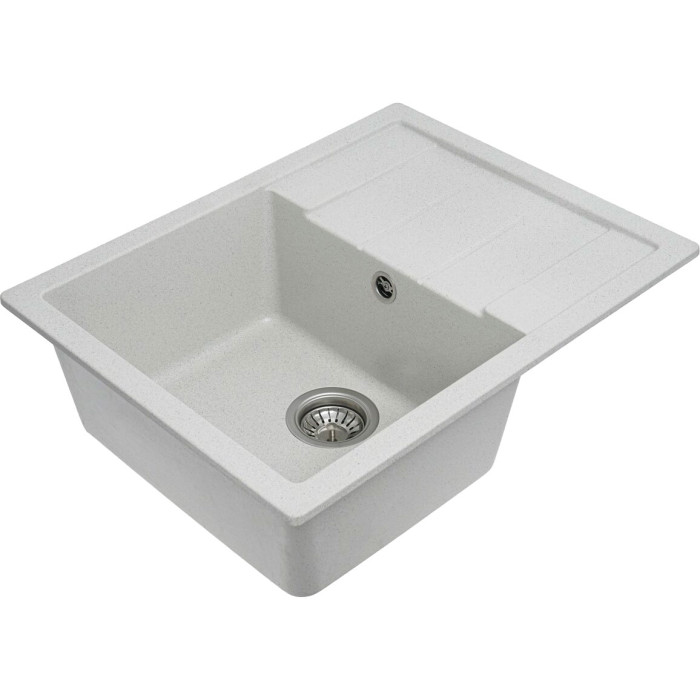 Valeso Intenso 6550 white with speckles – 65 cm wide sink with a wing