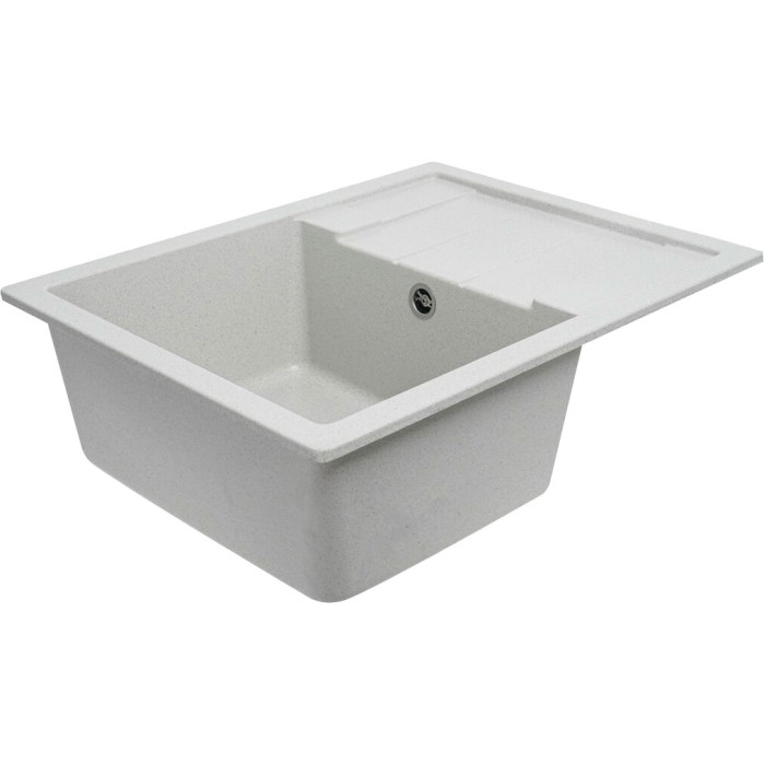Valeso Intenso 6550 white with speckles – 65 cm wide sink with a wing