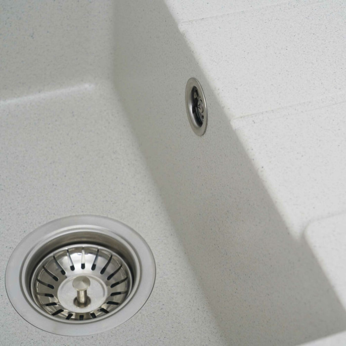 Valeso Intenso 6550 white with speckles – 65 cm wide sink with a wing