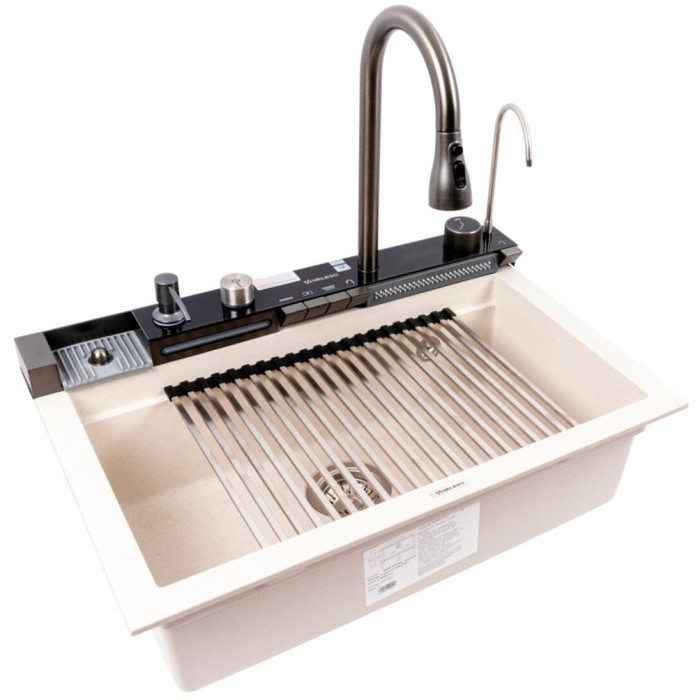 Valeso Irena 6846 white dotted - sink with faucet granite
