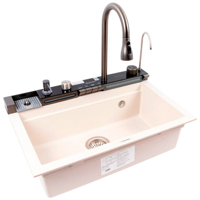 Valeso Irena 6846 white dotted - sink with faucet granite