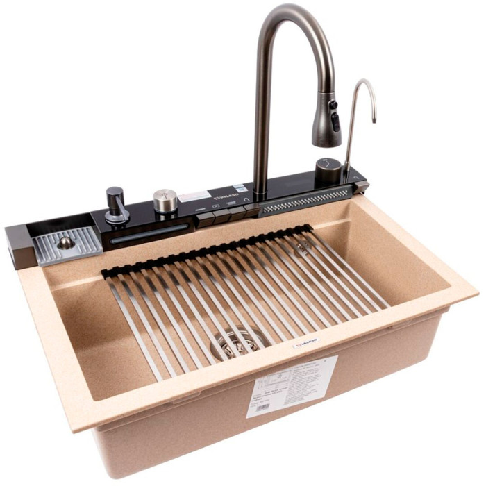 Valeso Irena 6846 safari - kitchen washing system based on a 68 cm granite inset sink
