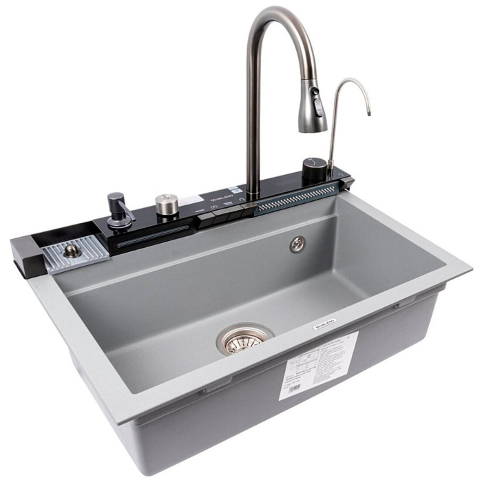 Valeso Irena 6846 Grey Metallic — 68 cm kitchen station based on a stone sink