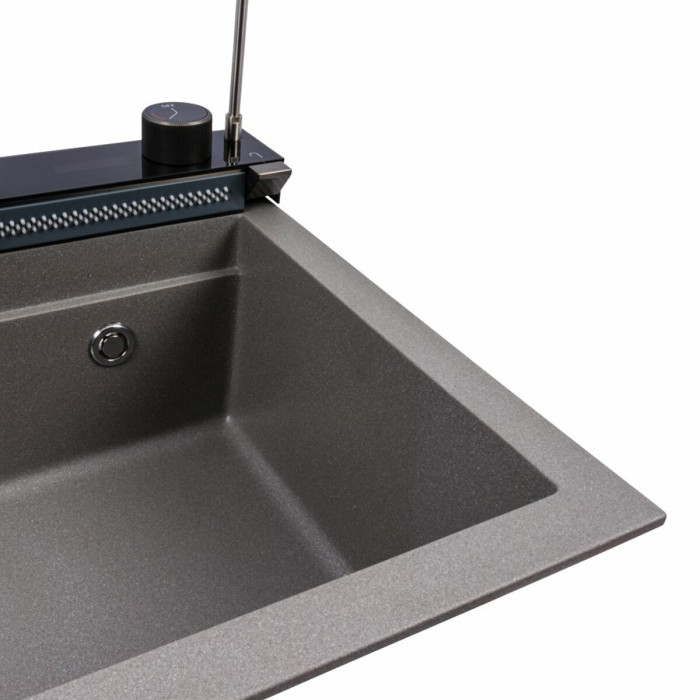 Valeso 6846 Irena monsoon grey – 68 cm granite sink, faucet, filter tap, dispenser