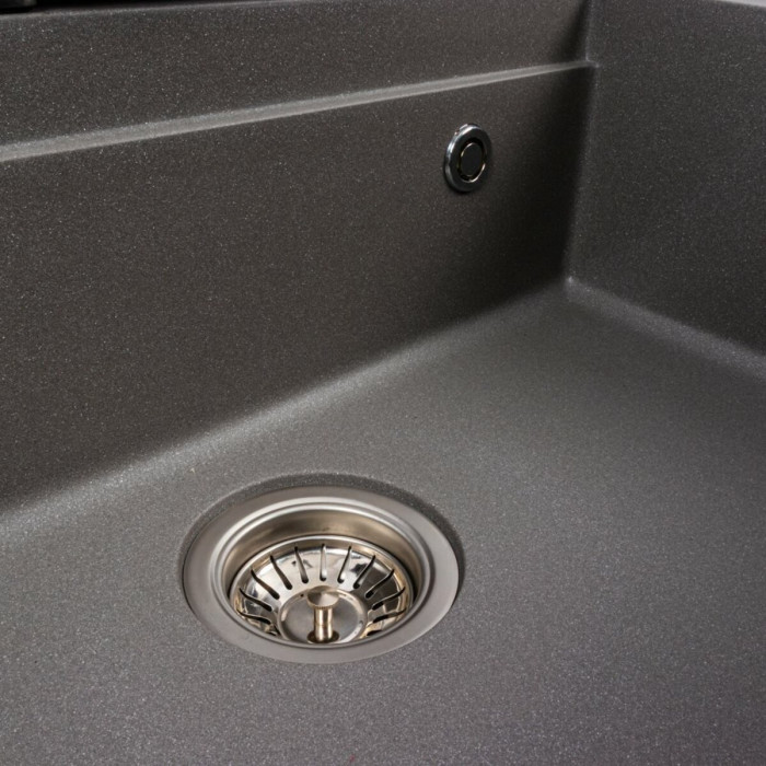Valeso 6846 Irena monsoon grey – 68 cm granite sink, faucet, filter tap, dispenser