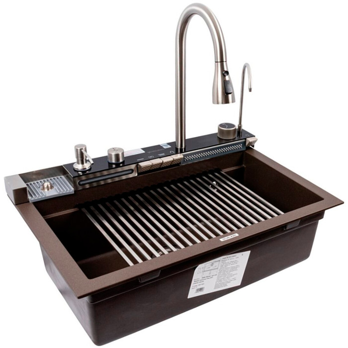 Valeso Irena 6846 Dark Rock — kitchen station based on a 68 cm stone sink