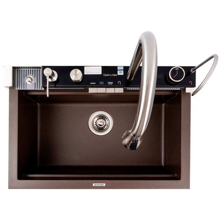 Valeso Irena 6846 Dark Rock — kitchen station based on a 68 cm stone sink