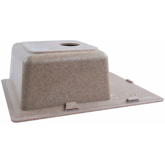 Valeso 6243 Liana caramel — sink 62×43 cm with a drainer, bowl depth of 19 cm, and a semi-matte surface.