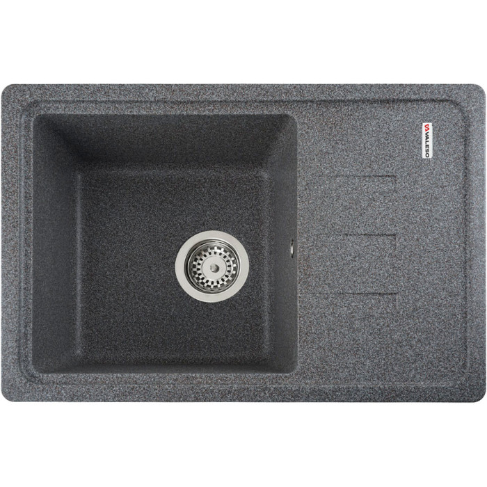 Valeso Liana 6243 mix — quartz sink with drainer and 34×35 cm bowl, 19 cm deep