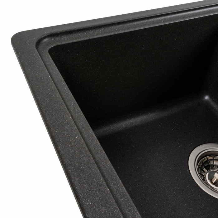 Valeso Liana 6243 Morion - ceramic granite kitchen sink 63 by 43 cm with a dish drying platform