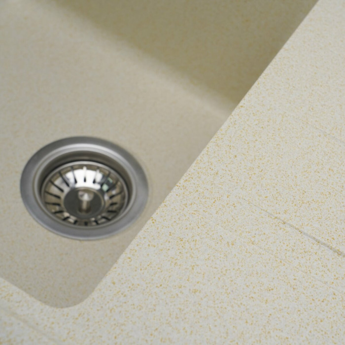 Valeso Liana 6243 sand – matte quartz rectangular sink, 62 x 43 cm, with a platform