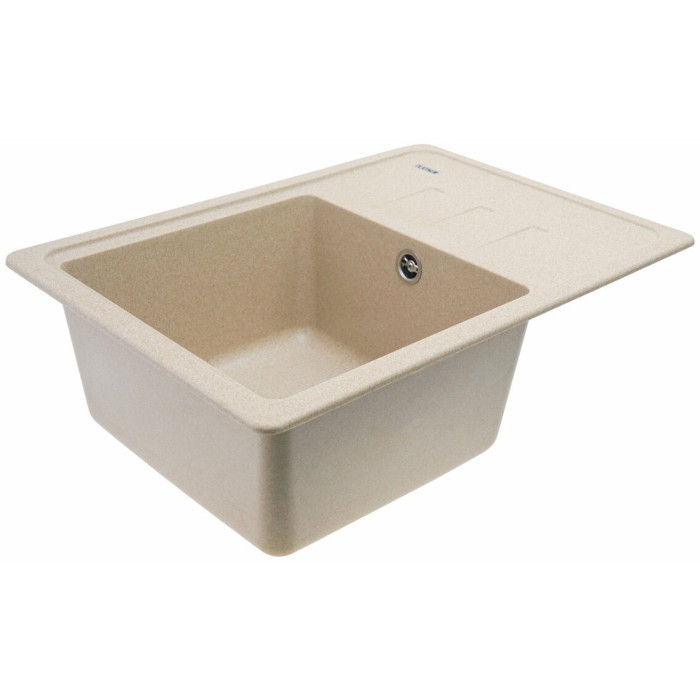 Valeso Liana 6243 safari — beige-toned kitchen sink 62×43 cm with integrated drainer