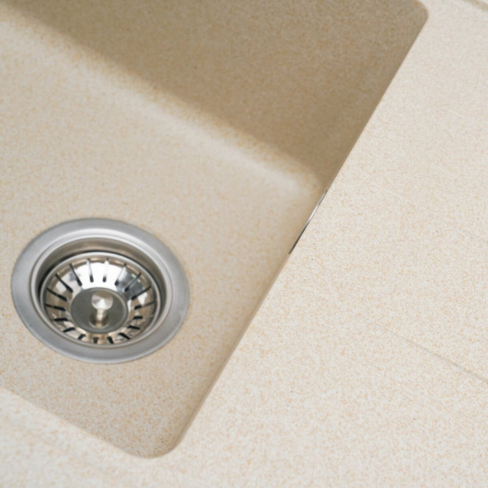 Valeso Liana 6243 safari — beige-toned kitchen sink 62×43 cm with integrated drainer