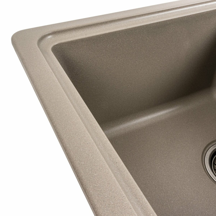 Valeso 6243 Liana titanium — inset artificial stone sink, 62 cm wide, rectangular