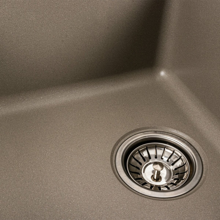 Valeso 6243 Liana titanium — inset artificial stone sink, 62 cm wide, rectangular