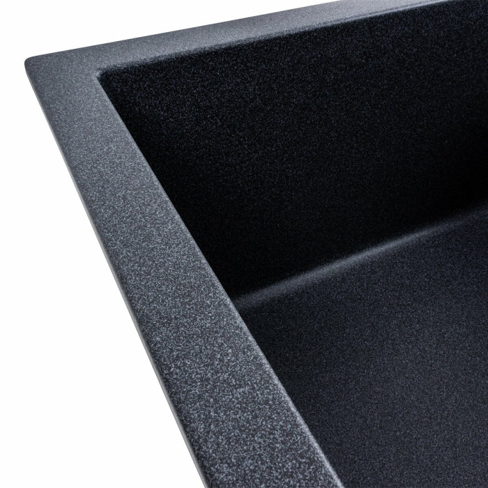 Valeso Lotos 6550 carbon – inset kitchen sink; 65/50 cm with a dish drying wing