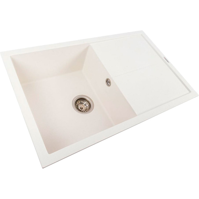 Valeso Magnum 7950 snow white - inset quartz kitchen sink 79 cm with wing