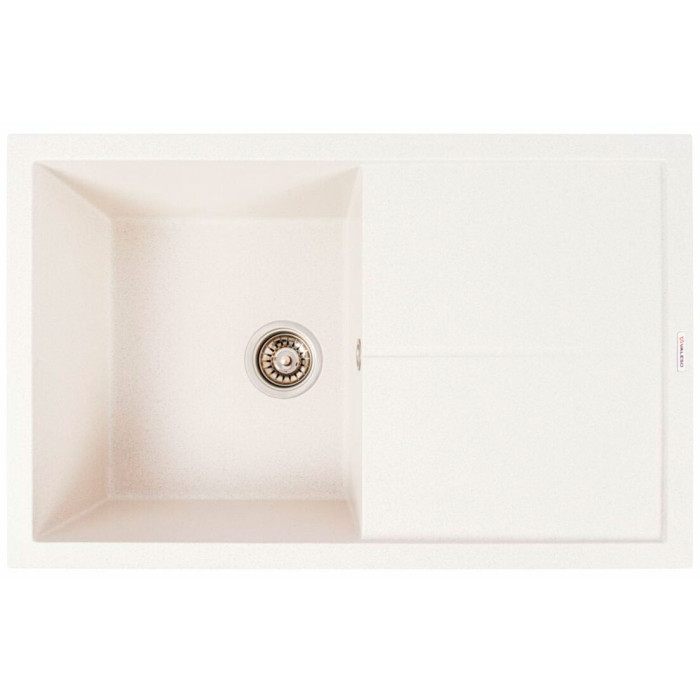 Valeso Magnum 7950 white with speckles - built-in sink 79 cm, made of ceramic granite
