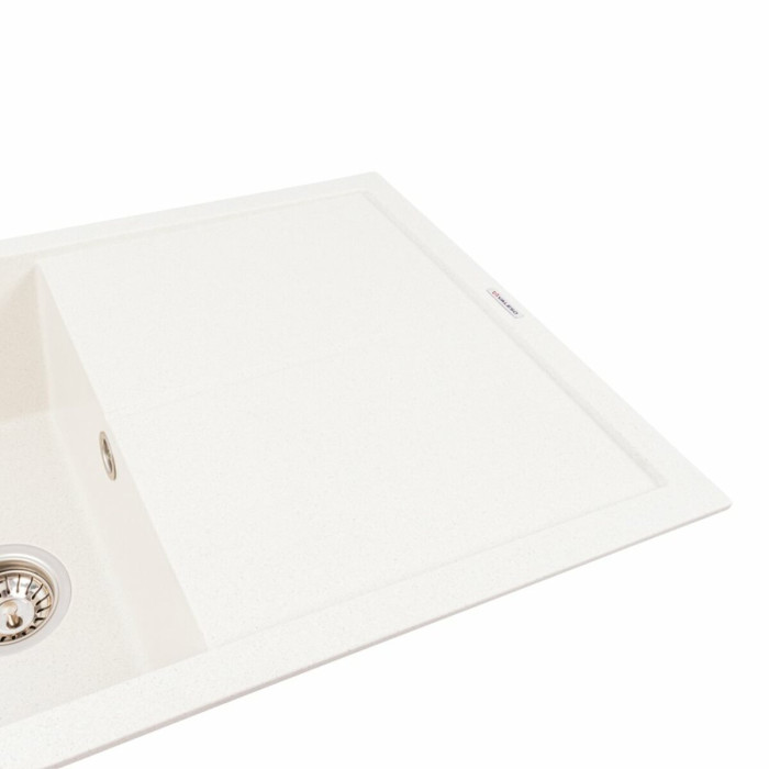 Valeso Magnum 7950 white with speckles - built-in sink 79 cm, made of ceramic granite