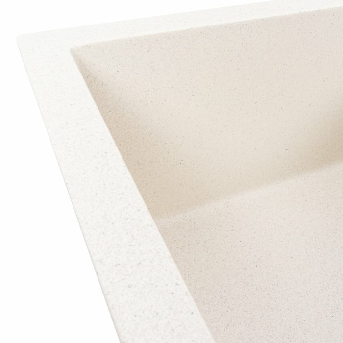 Valeso Magnum 7950 white with speckles - built-in sink 79 cm, made of ceramic granite