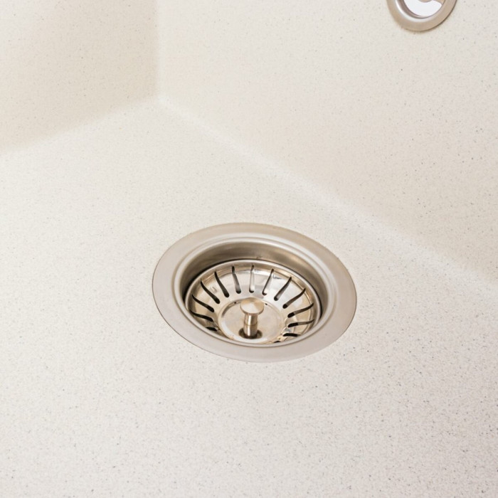 Valeso Magnum 7950 white with speckles - built-in sink 79 cm, made of ceramic granite
