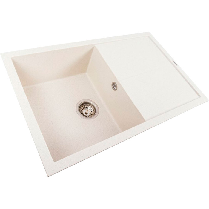 Valeso Magnum 7950 white with speckles - built-in sink 79 cm, made of ceramic granite