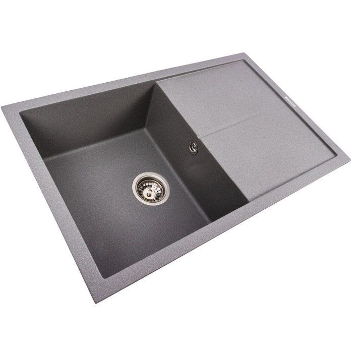 Valeso 7950 Magnum monsoon grey – 79 cm rectangular kitchen sink with a bowl and dish platform; artificial granite based on quartz