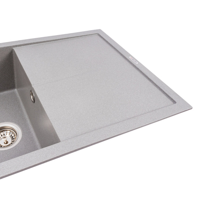 Valeso 7950 Magnum monsoon grey – 79 cm rectangular kitchen sink with a bowl and dish platform; artificial granite based on quartz