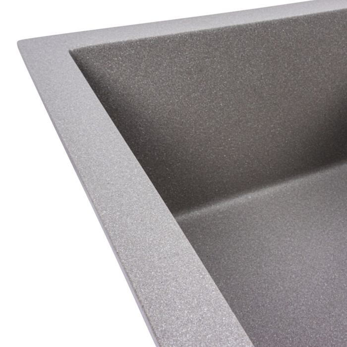 Valeso 7950 Magnum monsoon grey – 79 cm rectangular kitchen sink with a bowl and dish platform; artificial granite based on quartz