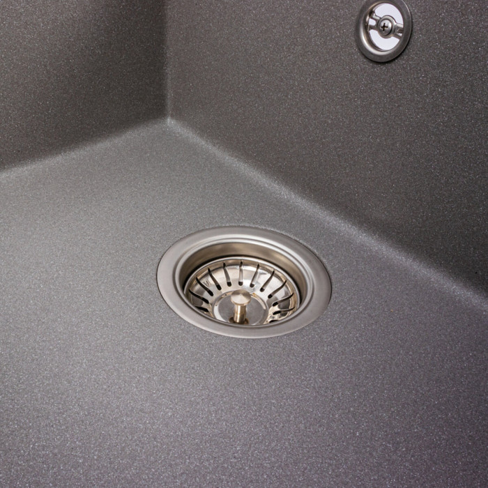 Valeso 7950 Magnum monsoon grey – 79 cm rectangular kitchen sink with a bowl and dish platform; artificial granite based on quartz