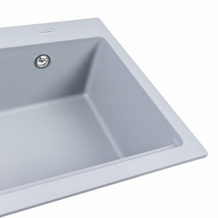 Valeso Nika 7545 gray metallic - bowl sink without wing; size 75/45 cm; depth 20 cm