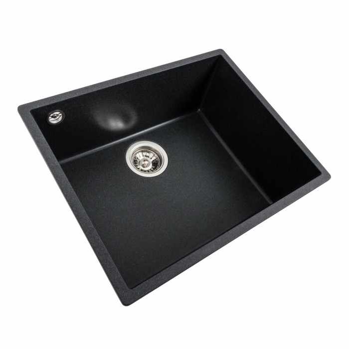 Valeso Oasis 5444 carbon - dark matte quartz sink, 54 cm wide