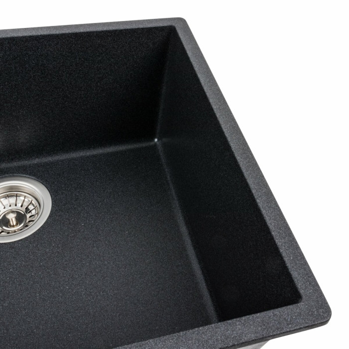 Valeso Oasis 5444 carbon - dark matte quartz sink, 54 cm wide