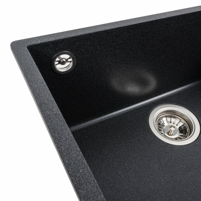 Valeso Oasis 5444 carbon - dark matte quartz sink, 54 cm wide