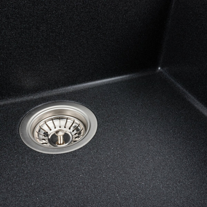 Valeso Oasis 5444 carbon - dark matte quartz sink, 54 cm wide