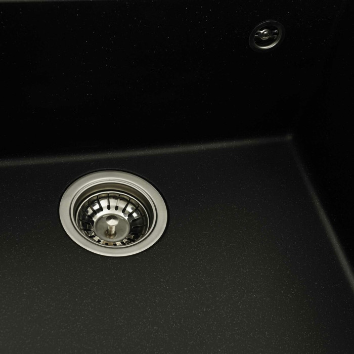 Valeso Oasis 5444 black metallic - artificial "stone"; undercounter installation