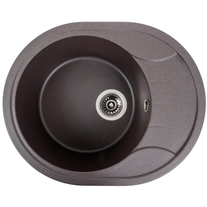 Valeso Onyx 5847 Grenadine — oval inset sink 58 cm with drainer wing