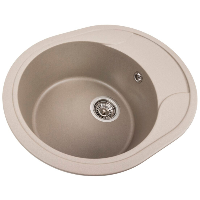 Valeso Onyx 5847 Titan — oval inset kitchen sink 58 cm with drainer