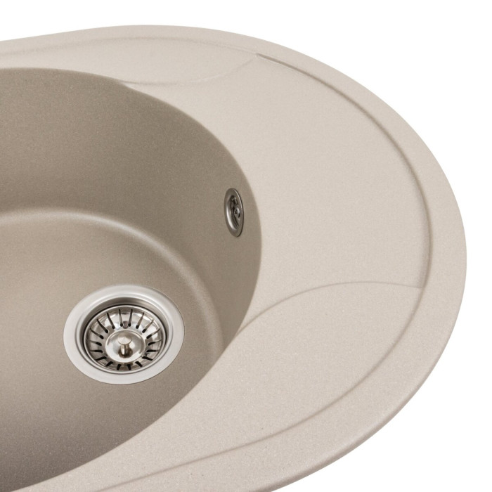 Valeso Onyx 5847 Titan — oval inset kitchen sink 58 cm with drainer