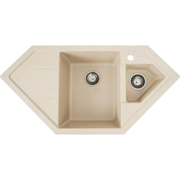Valeso 9950 Pandora Safari – trapezoidal kitchen sink with 2 bowls made of porcelain granite