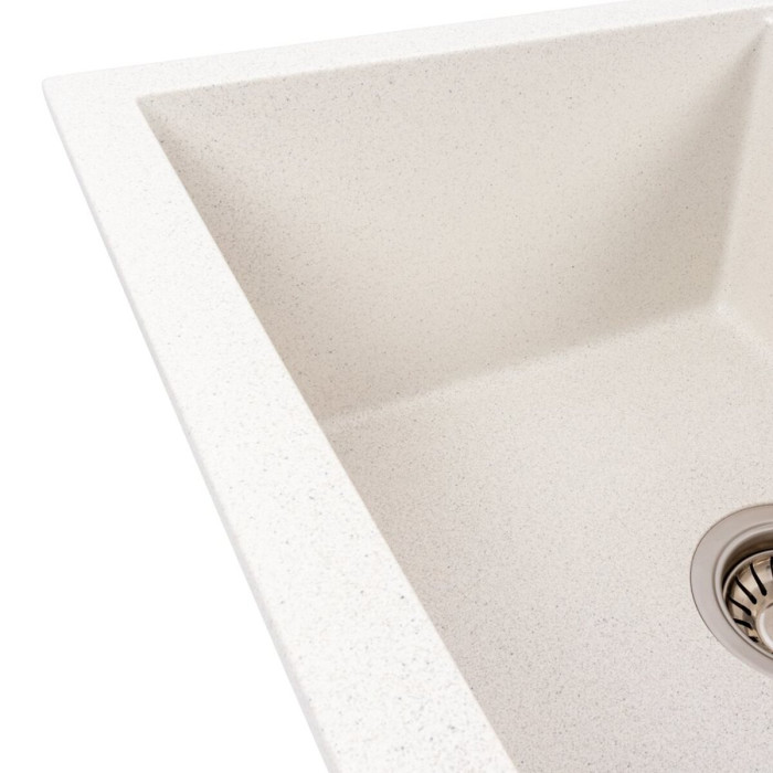 Valeso Reyna 5850 White Speckled — rectangular inset kitchen sink 58 cm