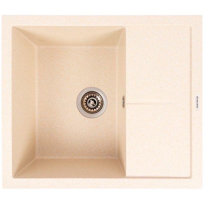 Valeso Reyna 5850 Sand — compact kitchen sink 58 cm with drainer wing